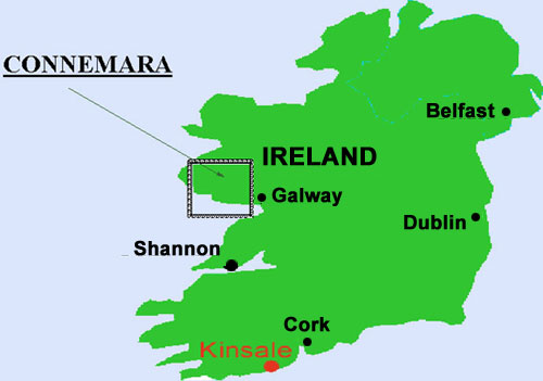 showing the location of Connemara in Ireland